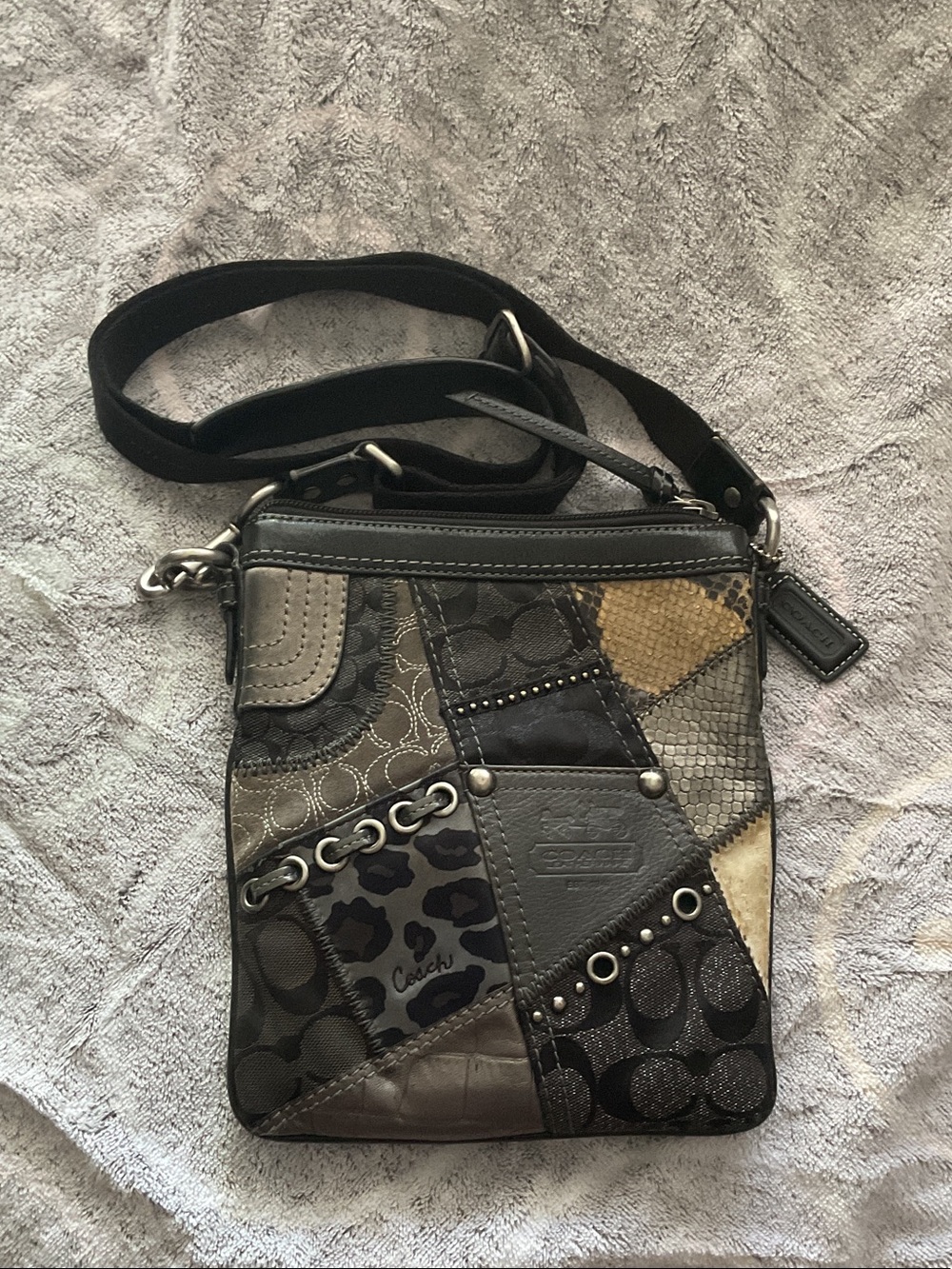 Coach Y2K Patchwork Mixed Colors Crossbody Bag